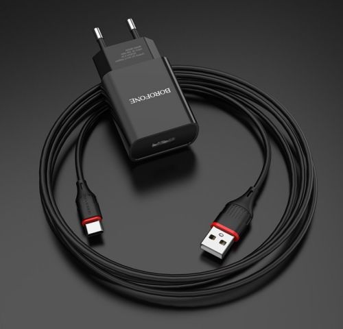 СЗУ USB 2.1A BOROFONE BA20A Sharp кабель Type-C черный оптом, в розницу Центр Компаньон фото 3