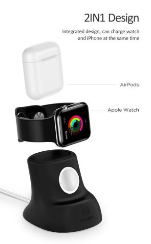 Подставка настольная для Airpods и Apple Watch USAMS US-ZJ051 серый оптом, в розницу Центр Компаньон фото 6