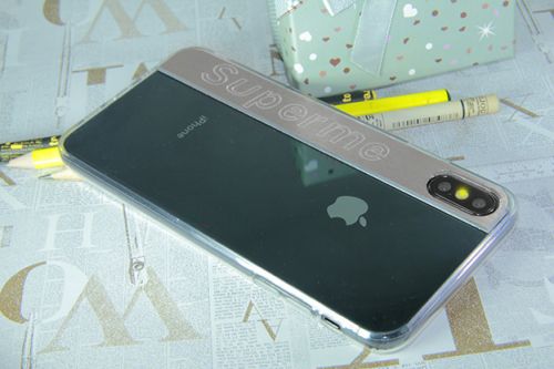 Чехол-накладка для iPhone X/XS SUPERME TPU серебро  оптом, в розницу Центр Компаньон фото 3