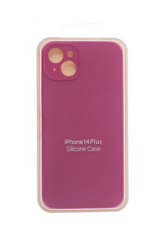 Чехол-накладка для iPhone 14 Plus SILICONE CASE Защита камеры малиновый (56) оптом, в розницу Центр Компаньон