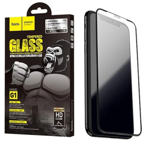 Защитное стекло для iPhone 15 Pro Max HOCO G1 Fast Attach черный оптом, в розницу Центр Компаньон фото 3