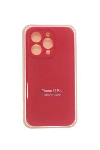 Чехол-накладка для iPhone 14 Pro SILICONE CASE Защита камеры красная (14) оптом, в розницу Центр Компаньон