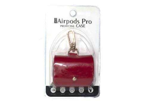 Чехол для наушников Airpods Pro Leather 002 красный оптом, в розницу Центр Компаньон фото 3