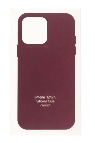 Чехол-накладка для iPhone 12 Mini SILICONE TPU поддержка MagSafe бордовый коробка оптом, в розницу Центр Компаньон фото 3