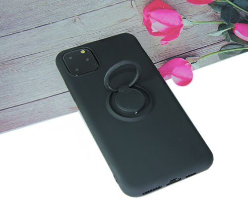 Чехол-накладка для iPhone 11 Pro SOFT TOUCH TPU КОЛЬЦО черный  оптом, в розницу Центр Компаньон