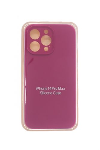 Чехол-накладка для iPhone 14 Pro Max SILICONE CASE Защита камеры малиновый (56) оптом, в розницу Центр Компаньон