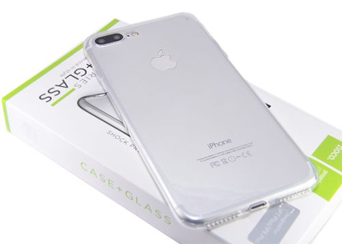 Чехол-накладка для iPhone 7/8 Plus HOCO LIGHT TPU белая + стекло черное оптом, в розницу Центр Компаньон фото 4