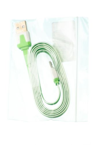 Кабель USB-Micro USB Flat Длинный штекер пакет бело-зеленый оптом, в розницу Центр Компаньон фото 3