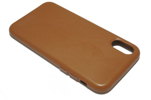 Чехол-накладка для iPhone X/XS LEATHER CASE коробка коричневый оптом, в розницу Центр Компаньон фото 2