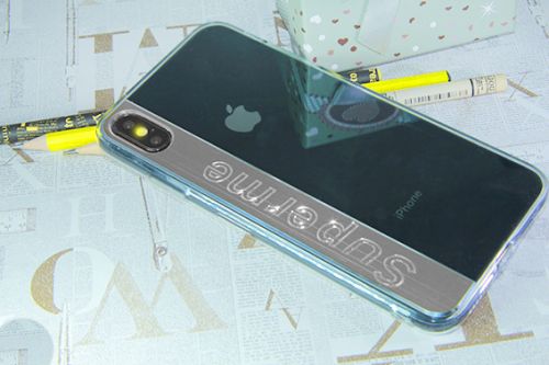 Чехол-накладка для iPhone X/XS SUPERME TPU серебро  оптом, в розницу Центр Компаньон