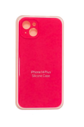 Чехол-накладка для iPhone 14 Plus SILICONE CASE Защита камеры глубокий розовый (47) оптом, в розницу Центр Компаньон