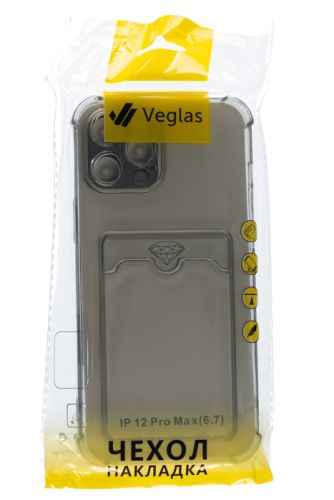 Чехол-накладка для iPhone 12 Pro Max VEGLAS Air Pocket черно-прозрачный оптом, в розницу Центр Компаньон фото 4