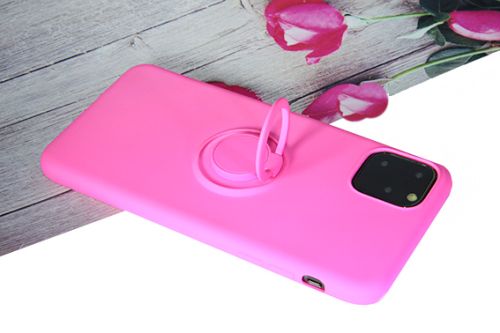 Чехол-накладка для iPhone 11 Pro Max SOFT TOUCH TPU КОЛЬЦО ярко розовый  оптом, в розницу Центр Компаньон фото 3