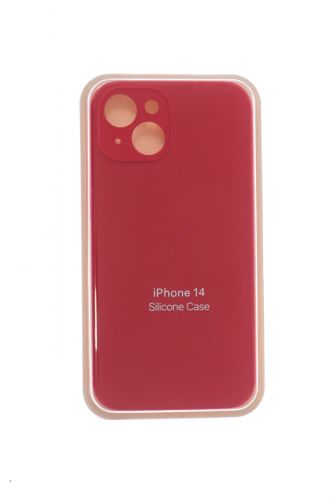 Чехол-накладка для iPhone 14 SILICONE CASE Защита камеры красная (14) оптом, в розницу Центр Компаньон