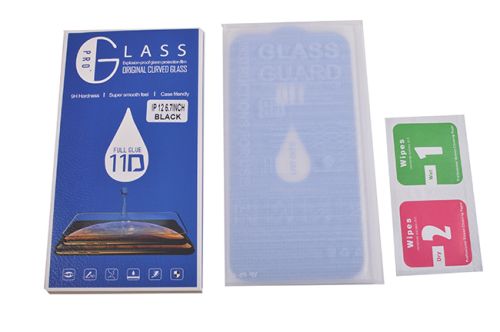 Защитное стекло для iPhone 12 Pro Max 11D FULL GLUE (синяя основа) коробка черный оптом, в розницу Центр Компаньон фото 3