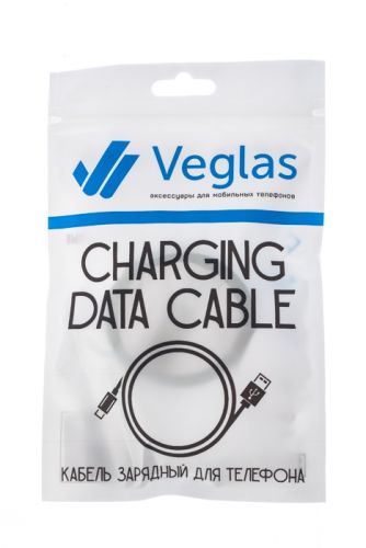 Кабель USB Lightning 8Pin VEGLAS пакет белый оптом, в розницу Центр Компаньон фото 3
