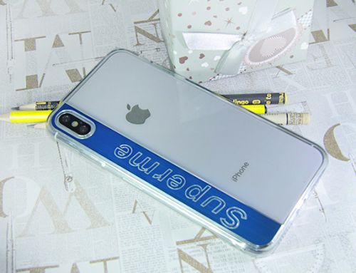 Чехол-накладка для iPhone X/XS SUPERME TPU синий  оптом, в розницу Центр Компаньон