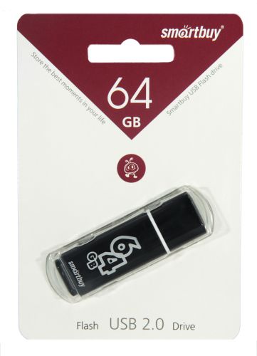 USB 2.0 флэш карта 64 Gb Smart Buy Glossy черный оптом, в розницу Центр Компаньон фото 2