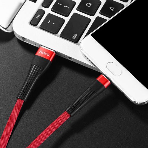 Кабель USB-Micro USB HOCO U39 Slender 2.4A 1.2м красно-черный оптом, в розницу Центр Компаньон фото 2