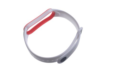 Ремешок для Xiaomi Band 5/6 Sport бело-красный оптом, в розницу Центр Компаньон фото 3