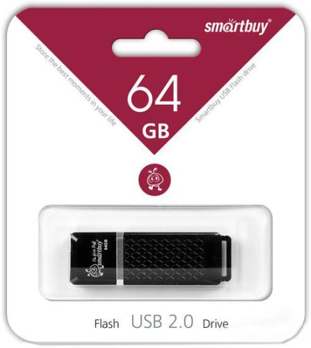 USB 2.0 флэш карта 64 Gb Smart Buy Quartz черный оптом, в розницу Центр Компаньон фото 2