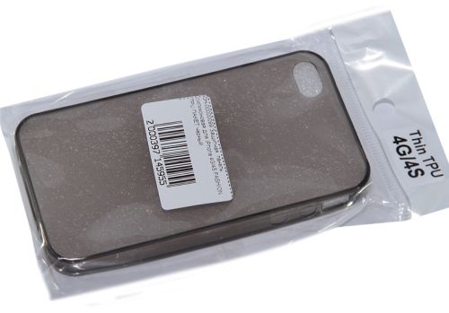 Чехол-накладка для iPhone 4/4S FASHION TPU пакет черно-прозрачный оптом, в розницу Центр Компаньон фото 3