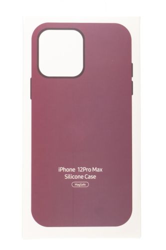 Чехол-накладка для iPhone 12 Pro Max SILICONE TPU поддержка MagSafe бордовый коробка оптом, в розницу Центр Компаньон фото 4
