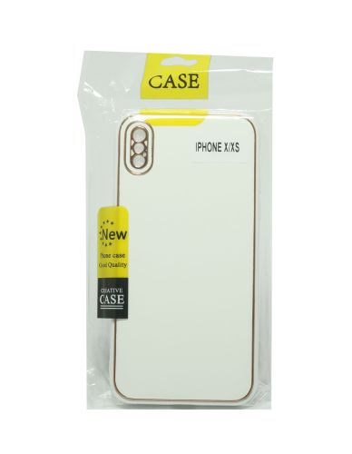 Чехол-накладка для iPhone X/XS PC+PU LEATHER CASE белый оптом, в розницу Центр Компаньон фото 2
