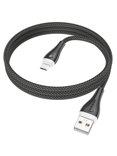 Кабель USB-Micro USB BOROFONE BX100 Advantage 2.4A 1м черный оптом, в розницу Центр Компаньон фото 3