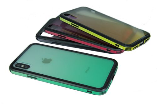 Чехол-накладка для iPhone XS Max GRADIENT TPU+Glass зеленый оптом, в розницу Центр Компаньон