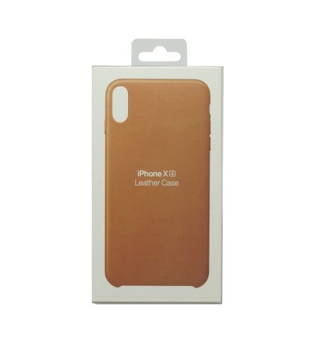 Чехол-накладка для iPhone X/XS LEATHER CASE коробка коричневый оптом, в розницу Центр Компаньон фото 3