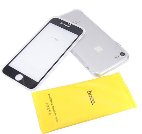 Чехол-накладка для iPhone 7/8/SE HOCO LIGHT TPU белая + стекло черное оптом, в розницу Центр Компаньон фото 3