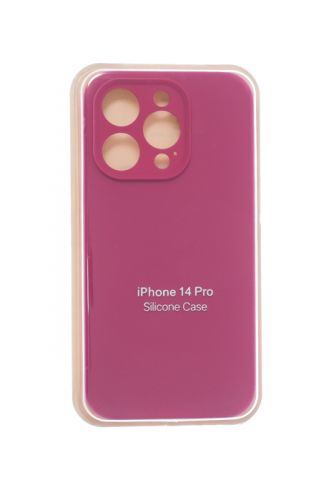 Чехол-накладка для iPhone 14 Pro SILICONE CASE Защита камеры малиновый (56) оптом, в розницу Центр Компаньон