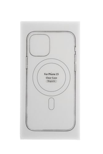 Чехол-накладка для iPhone 15 Clear TPU поддержка MagSafe прозрачный коробка оптом, в розницу Центр Компаньон фото 2