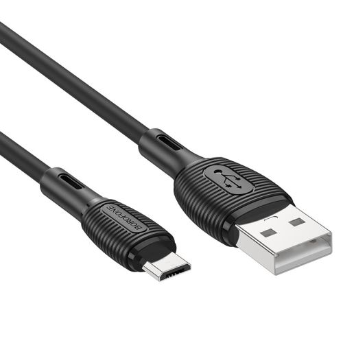 Кабель USB-Micro USB BOROFONE BX86 Silicone 2.4A 1м черный оптом, в розницу Центр Компаньон фото 4
