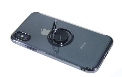 Чехол-накладка для iPhone X/XS ELECTROPLATED TPU КОЛЬЦО черный оптом, в розницу Центр Компаньон фото 3