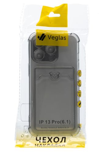 Чехол-накладка для iPhone 13 Pro VEGLAS Air Pocket черно-прозрачный оптом, в розницу Центр Компаньон фото 3