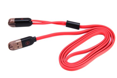 Кабель USB 2в1 MicroUSB-Lightning 8Pin WK красный оптом, в розницу Центр Компаньон фото 3