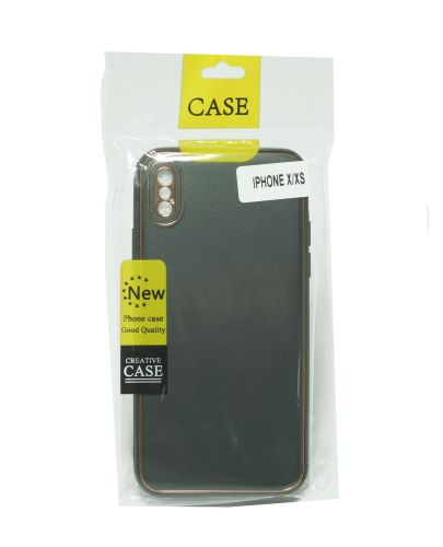 Чехол-накладка для iPhone X/XS PC+PU LEATHER CASE черный оптом, в розницу Центр Компаньон фото 2