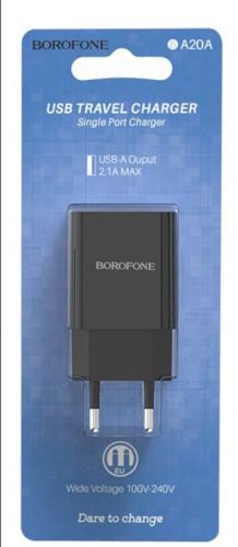 СЗУ USB 2.1A BOROFONE BA20A Sharp черный оптом, в розницу Центр Компаньон фото 2